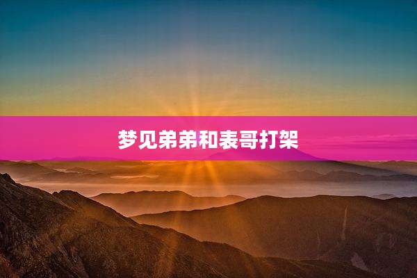 梦见弟弟和表哥打架