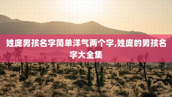 姓庞男孩名字简单洋气两个字,姓庞的男孩名字大全集
