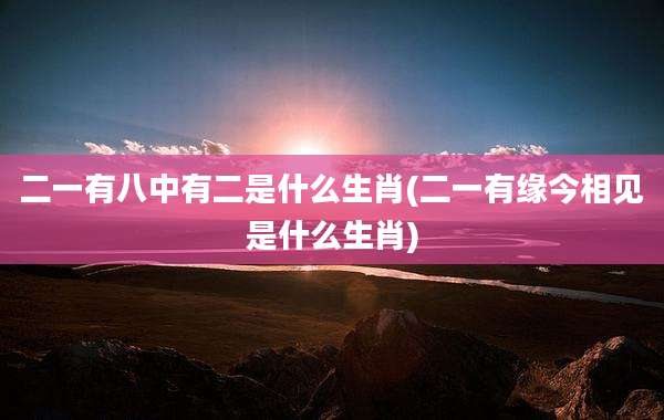 二一有八中有二是什么生肖(二一有缘今相见是什么生肖)