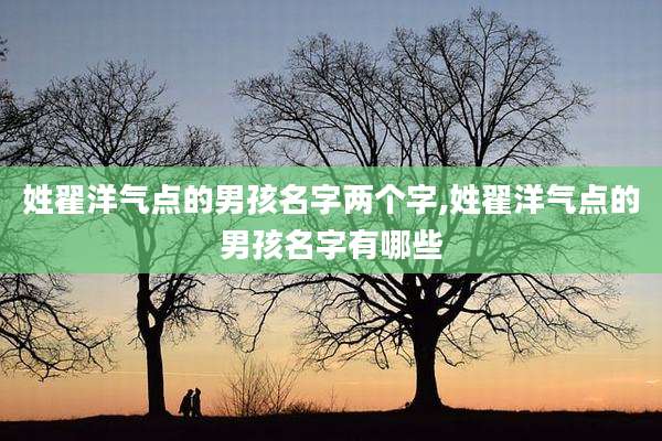 姓翟洋气点的男孩名字两个字,姓翟洋气点的男孩名字有哪些