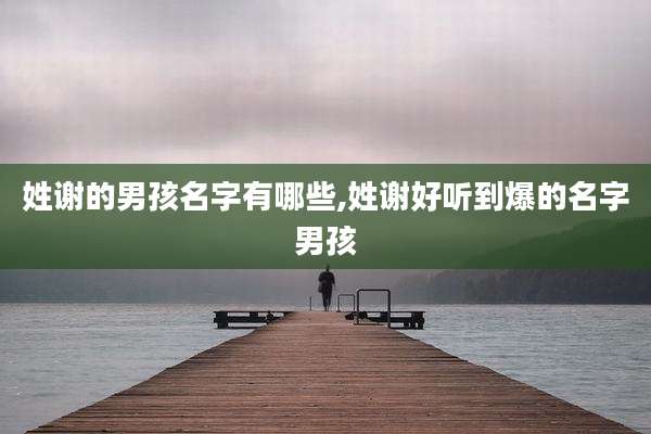 姓谢的男孩名字有哪些,姓谢好听到爆的名字男孩