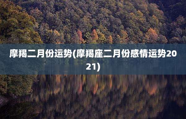 摩羯二月份运势(摩羯座二月份感情运势2021)