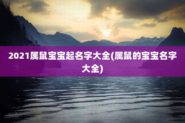 2021属鼠宝宝起名字大全(属鼠的宝宝名字大全)