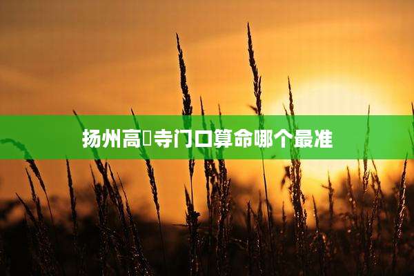 扬州高旻寺门口算命哪个最准