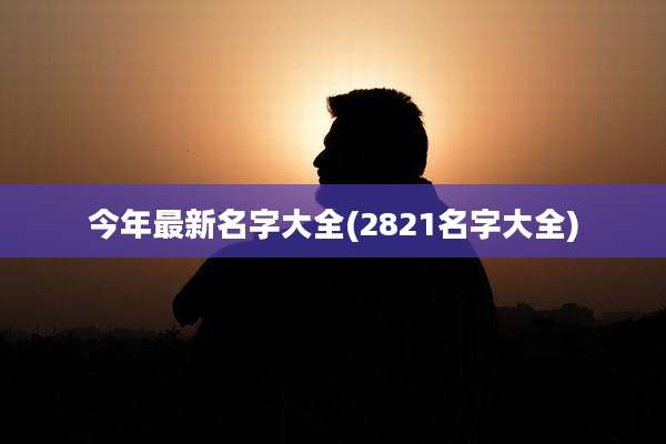 今年最新名字大全(2821名字大全)