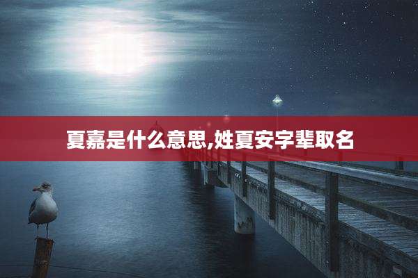 夏嘉是什么意思,姓夏安字辈取名