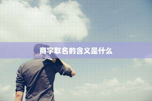 商字取名的含义是什么
