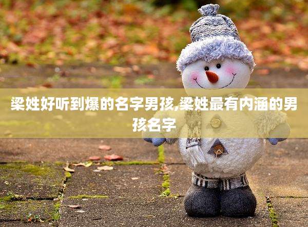梁姓好听到爆的名字男孩,梁姓最有内涵的男孩名字