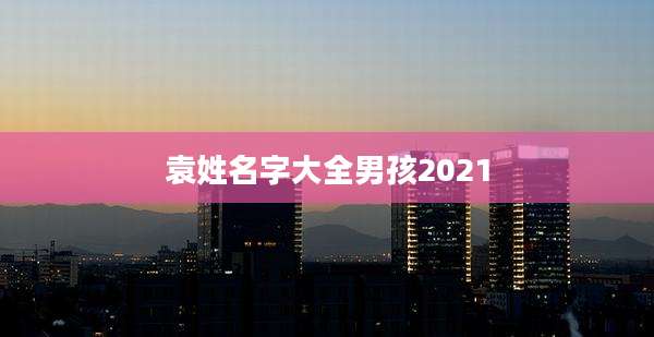 袁姓名字大全男孩2021