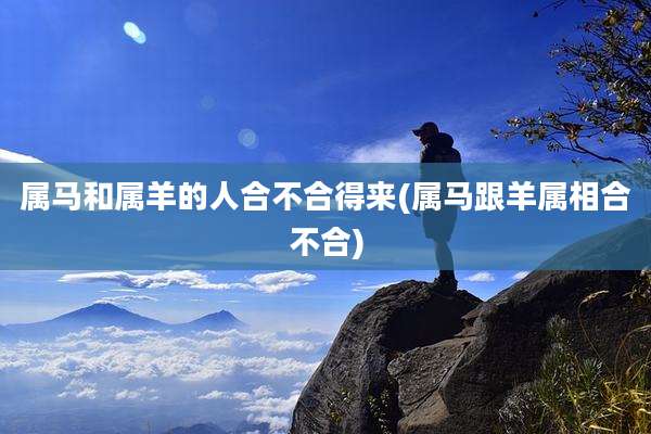 属马和属羊的人合不合得来(属马跟羊属相合不合)