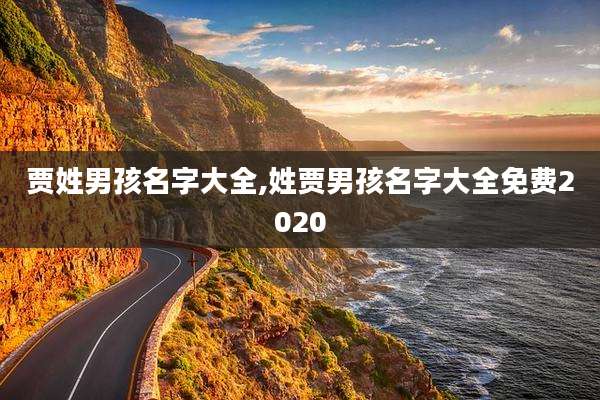 贾姓男孩名字大全,姓贾男孩名字大全免费2020