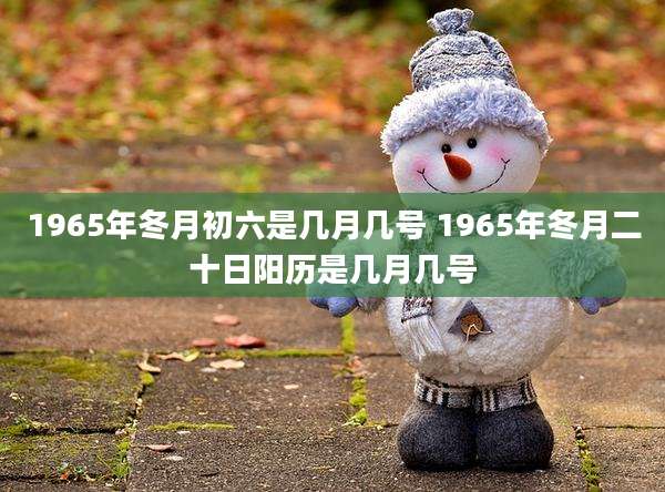 1965年冬月初六是几月几号 1965年冬月二十日阳历是几月几号