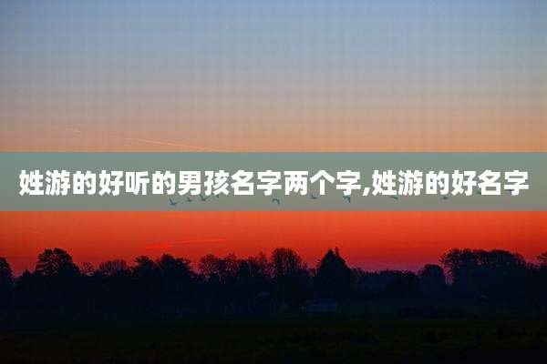姓游的好听的男孩名字两个字,姓游的好名字