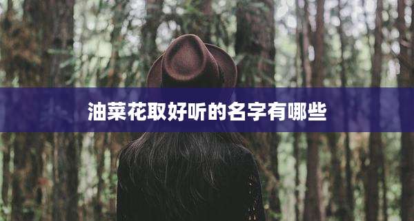 油菜花取好听的名字有哪些