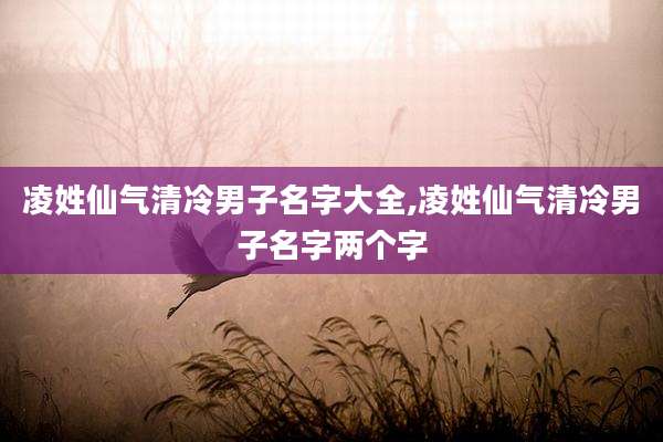 凌姓仙气清冷男子名字大全,凌姓仙气清冷男子名字两个字