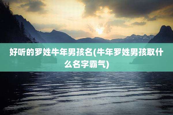 好听的罗姓牛年男孩名(牛年罗姓男孩取什么名字霸气)