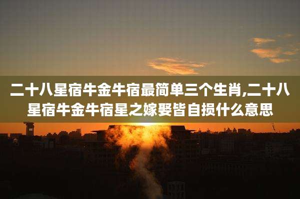 二十八星宿牛金牛宿最简单三个生肖,二十八星宿牛金牛宿星之嫁娶皆自损什么意思