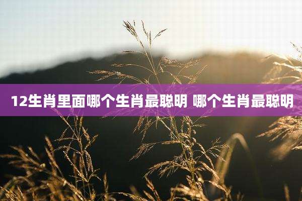 12生肖里面哪个生肖最聪明 哪个生肖最聪明