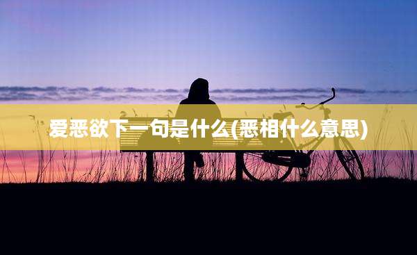 爱恶欲下一句是什么(恶相什么意思)