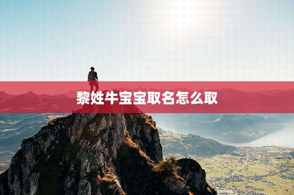 黎姓牛宝宝取名怎么取