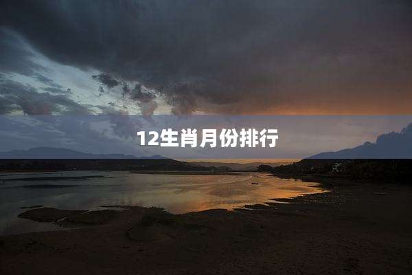 12生肖月份排行