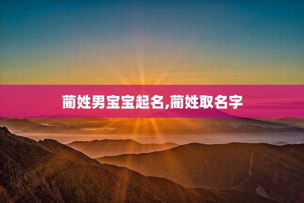蔺姓男宝宝起名,蔺姓取名字