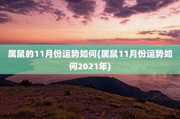 属鼠的11月份运势如何(属鼠11月份运势如何2021年)