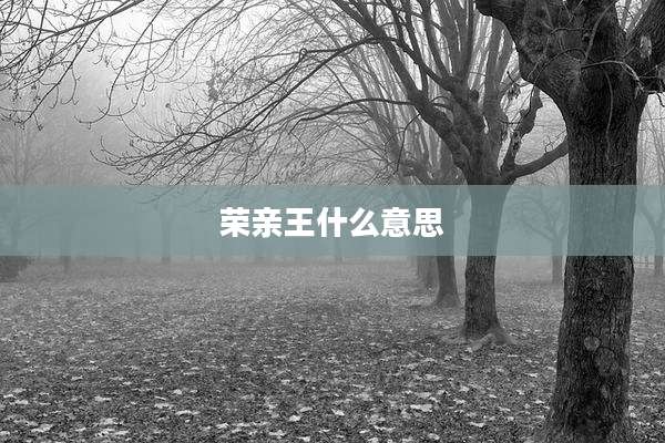 荣亲王什么意思