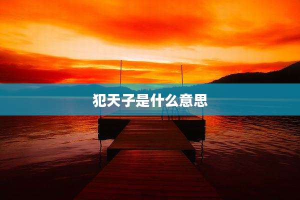 犯天子是什么意思