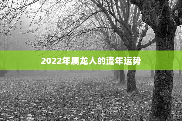 2022年属龙人的流年运势