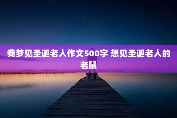 我梦见圣诞老人作文500字 想见圣诞老人的老鼠