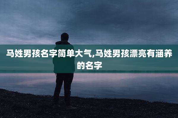 马姓男孩名字简单大气,马姓男孩漂亮有涵养的名字