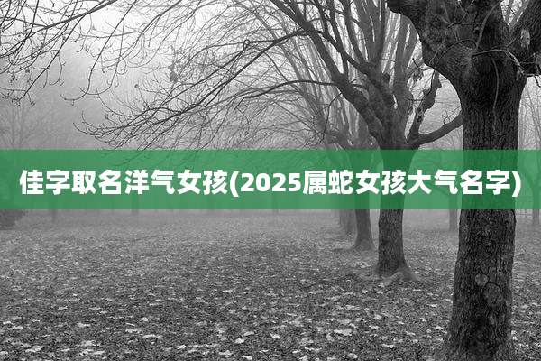 佳字取名洋气女孩(2025属蛇女孩大气名字)