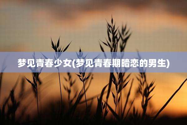 梦见青春少女(梦见青春期暗恋的男生)