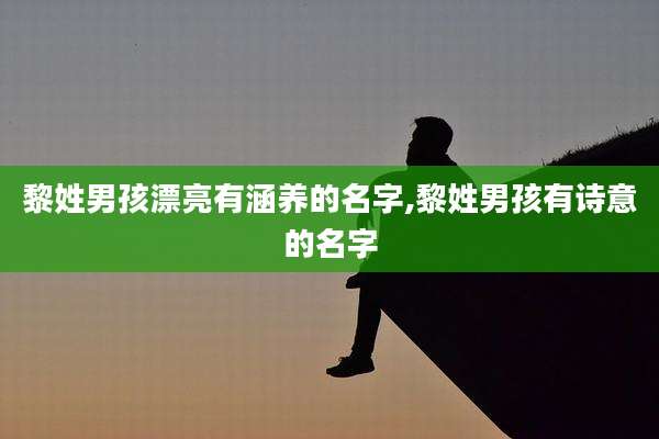 黎姓男孩漂亮有涵养的名字,黎姓男孩有诗意的名字