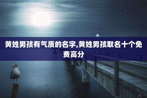 黄姓男孩有气质的名字,黄姓男孩取名十个免费高分
