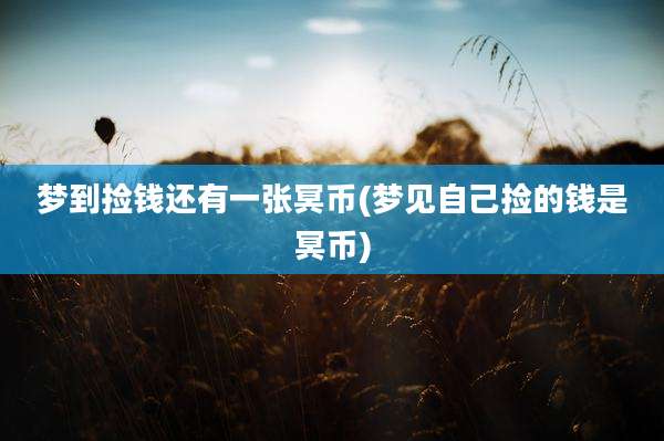 梦到捡钱还有一张冥币(梦见自己捡的钱是冥币)