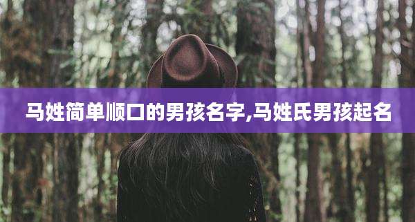 马姓简单顺口的男孩名字,马姓氏男孩起名