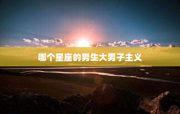 哪个星座的男生大男子主义