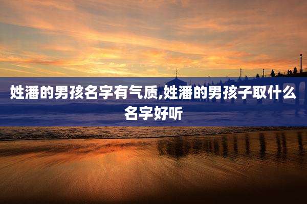 姓潘的男孩名字有气质,姓潘的男孩子取什么名字好听