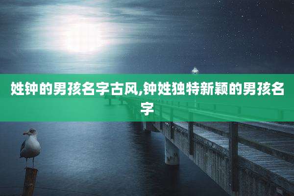 姓钟的男孩名字古风,钟姓独特新颖的男孩名字