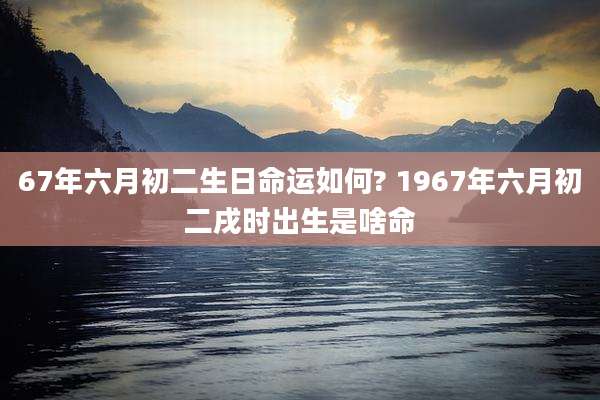 67年六月初二生日命运如何? 1967年六月初二戌时出生是啥命