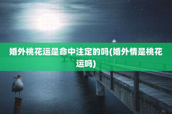 婚外桃花运是命中注定的吗(婚外情是桃花运吗)