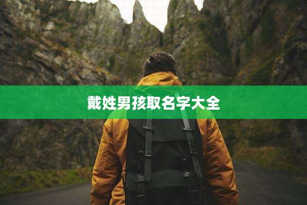 戴姓男孩取名字大全