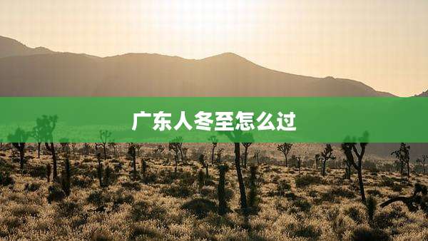 广东人冬至怎么过