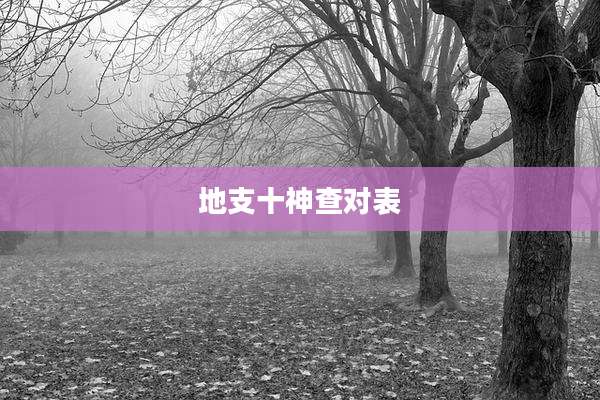 地支十神查对表