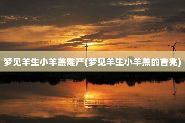 梦见羊生小羊羔难产(梦见羊生小羊羔的吉兆)