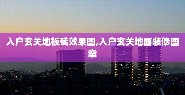 入户玄关地板砖效果图,入户玄关地面装修图案
