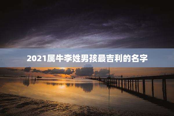 2021属牛李姓男孩最吉利的名字