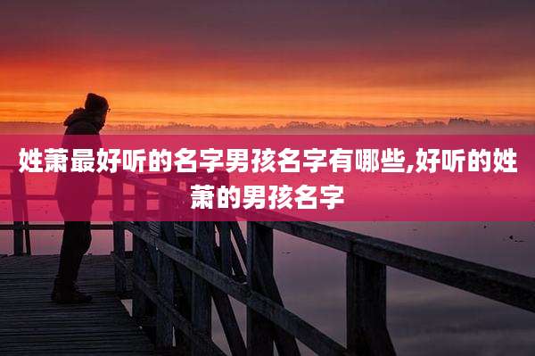姓萧最好听的名字男孩名字有哪些,好听的姓萧的男孩名字